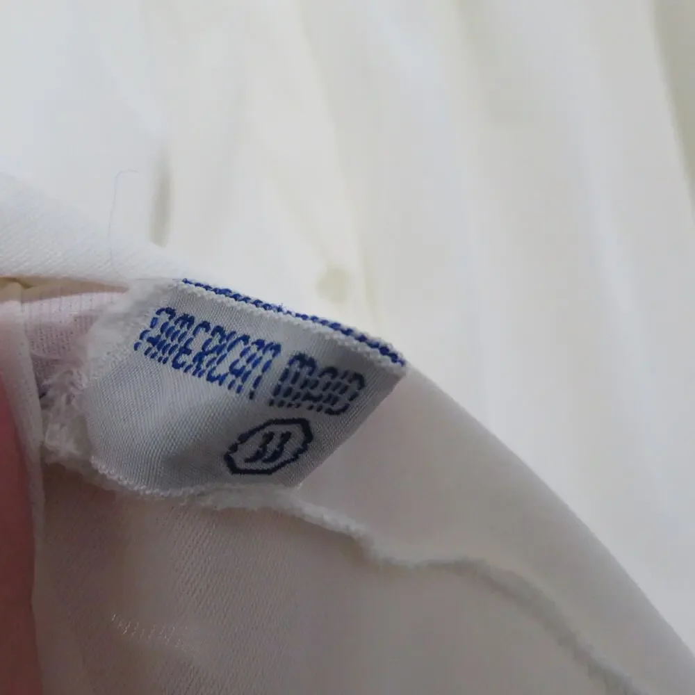 American Maid Women Cream Vintage Short Sleeve Nylon Embroidered Nightgown